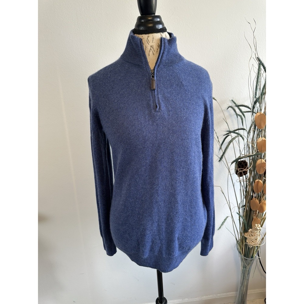 Men's Blue Half-Zip Sweater